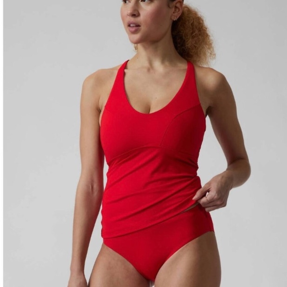Athleta Triangle Tankini Medium Matador Red NWT